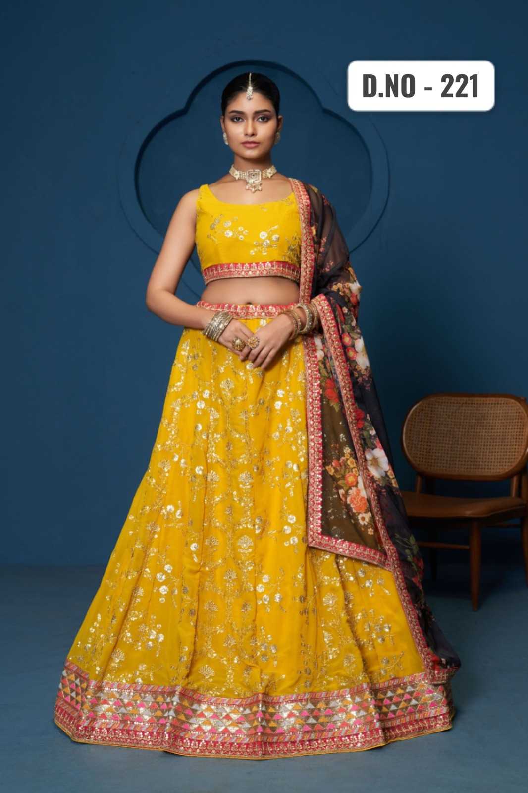 Georgette Embroidered Lehenga 221