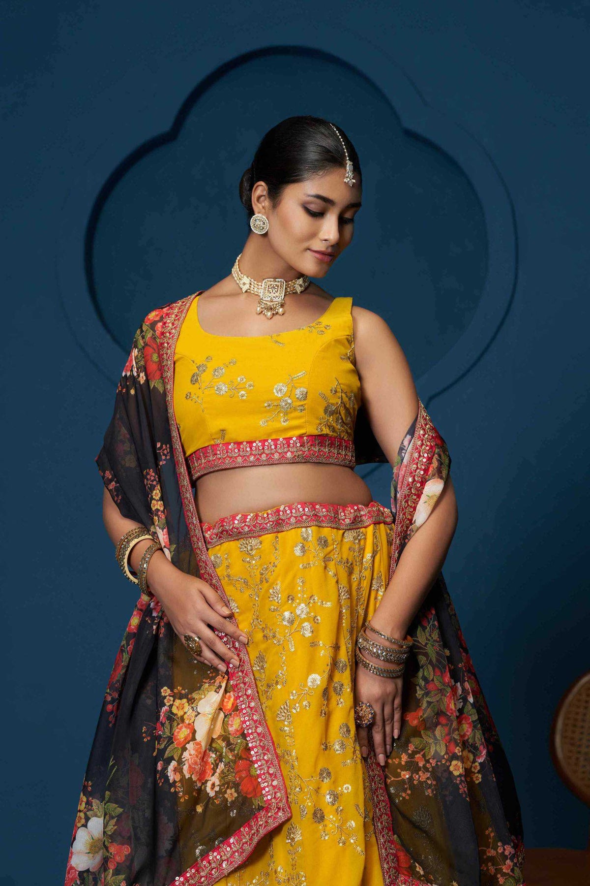 Georgette Embroidered Lehenga JT-138869