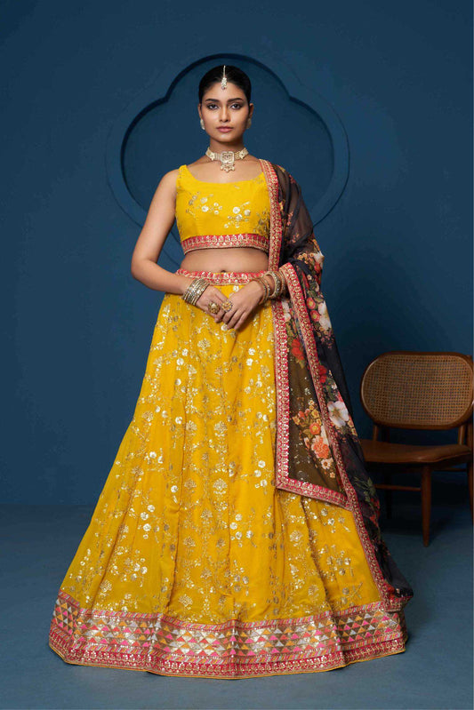 Georgette Embroidered Lehenga JT-138869