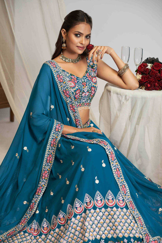 Faux Georgette Embroidered Lehenga JT-138774
