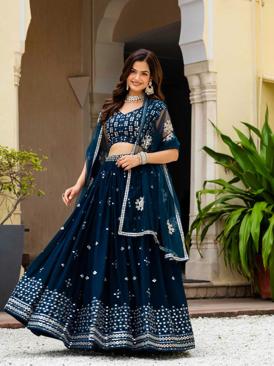 Faux Georgette Embroidered Lehenga 226