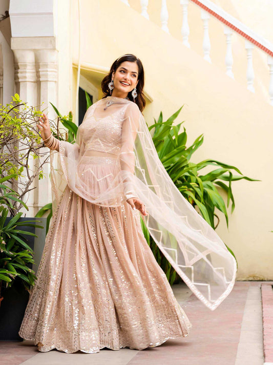 Faux Georgette Embroidered Lehenga 227