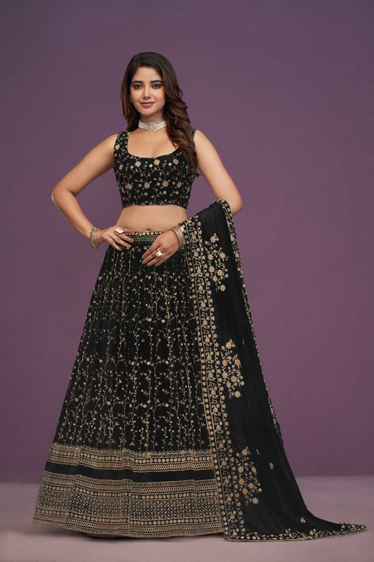 Faux Georgette Embroidered Lehenga 243