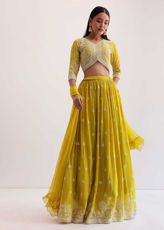 Faux Georgette Embroidered Lehenga 244