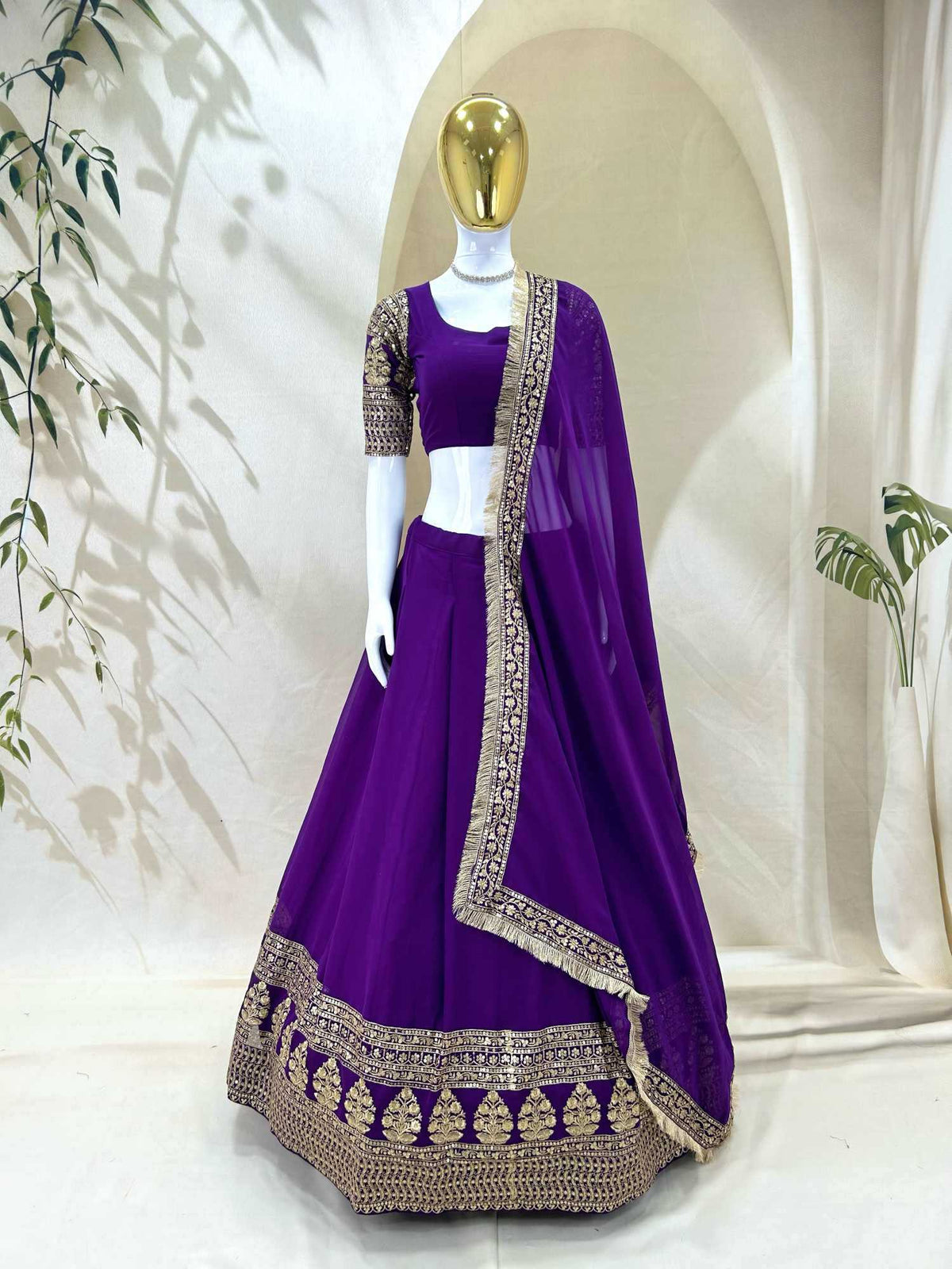 Faux Georgette Embroidered Lehenga JT-138778