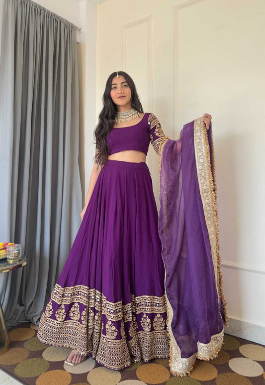 Faux Georgette Embroidered Lehenga 284