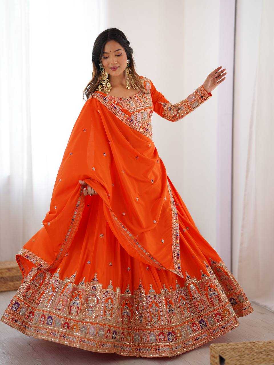 Crepe Embroidered Lehenga JT-138870