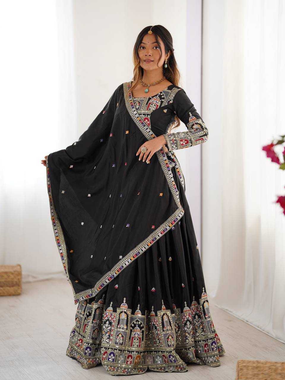 Crepe Embroidered Lehenga