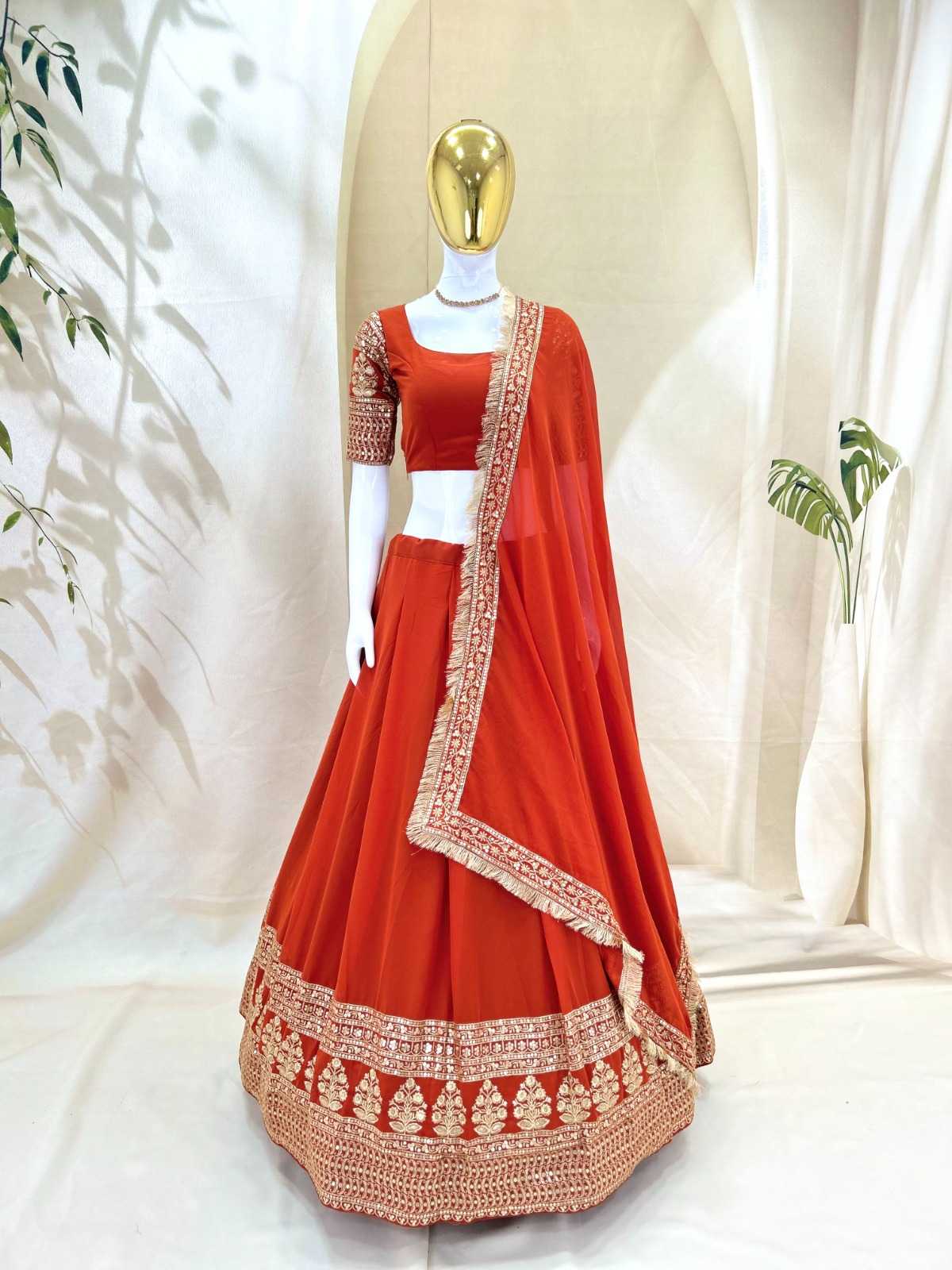 Faux Georgette Embroidered Lehenga 307