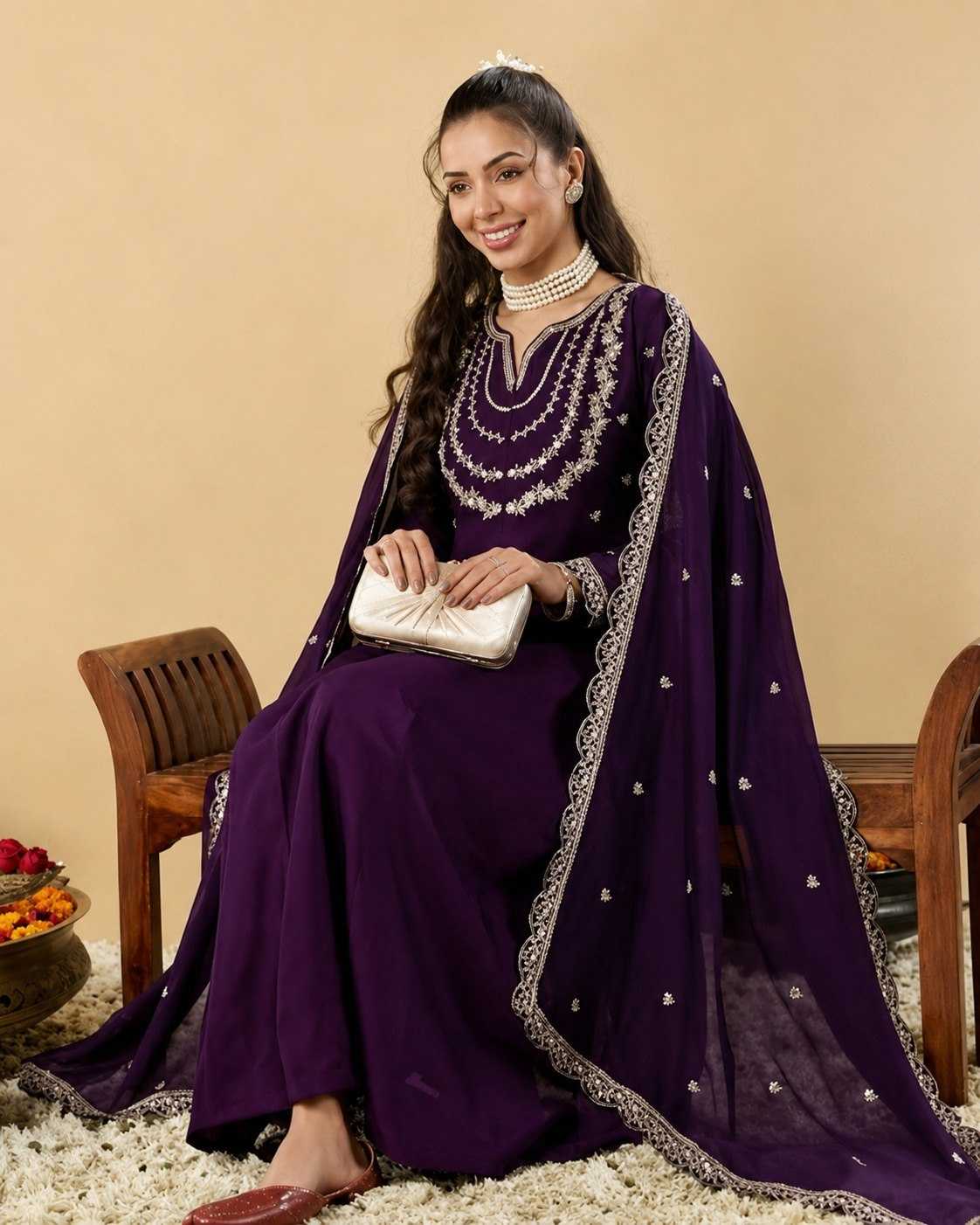 Soft Vichitra Designer Kurti 325