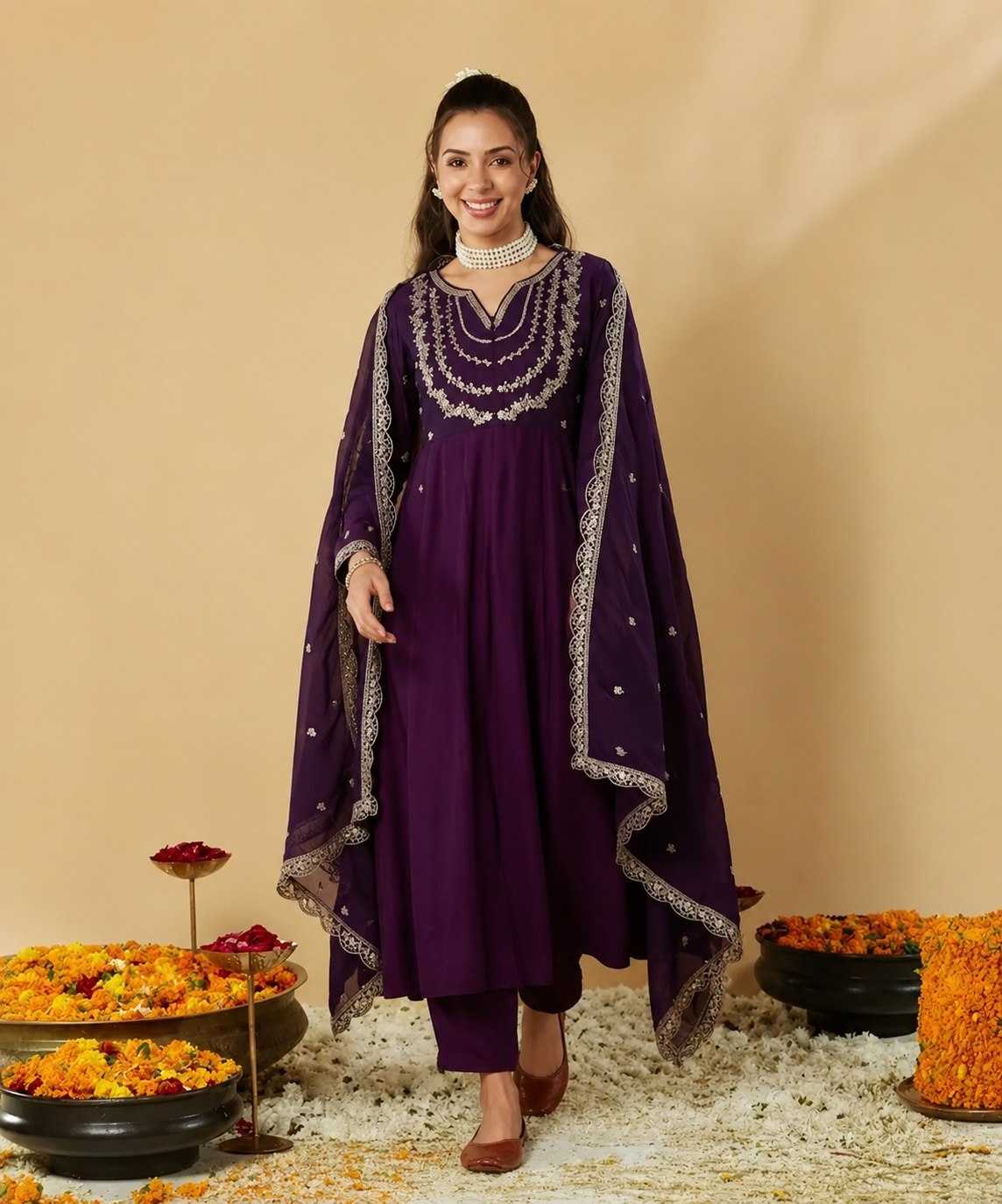 Soft Vichitra Designer Kurti 325