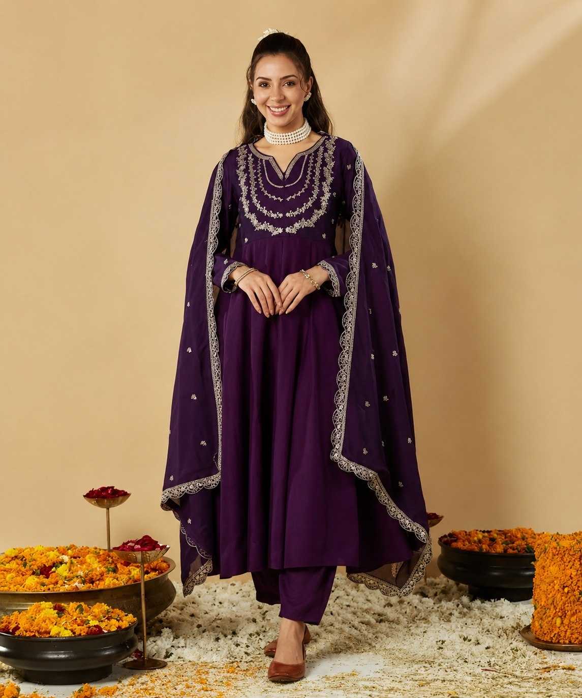 Soft Vichitra Designer Kurti 325