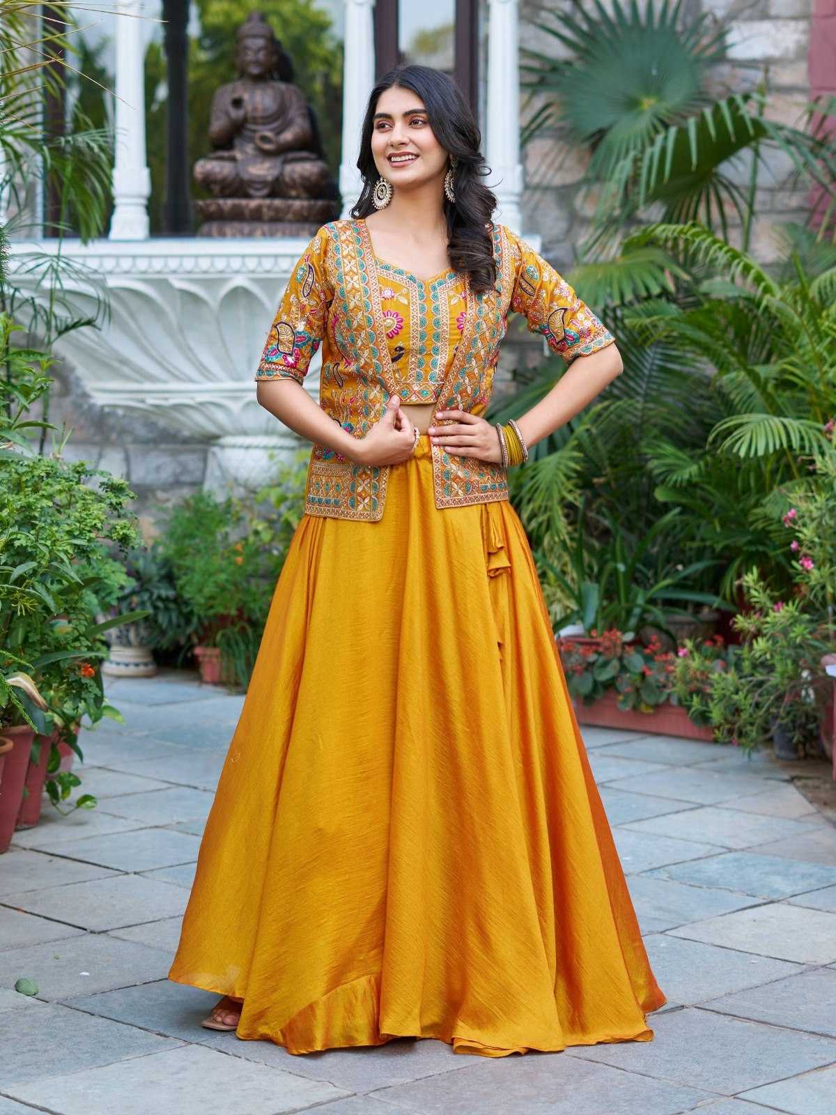 Soft Vichitra Wedding Lehenga