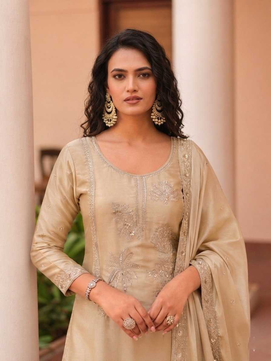 Satin Sharara Salwar Suit 331