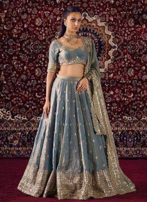 Silk Embroidered Lehenga 390