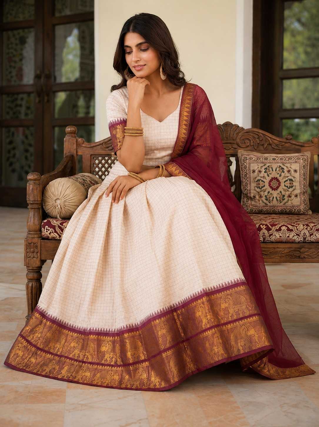 Poly Cotton Designer Lehenga