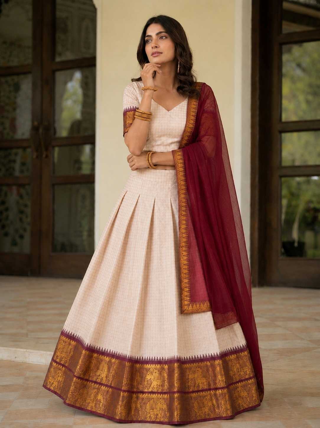 Poly Cotton Designer Lehenga