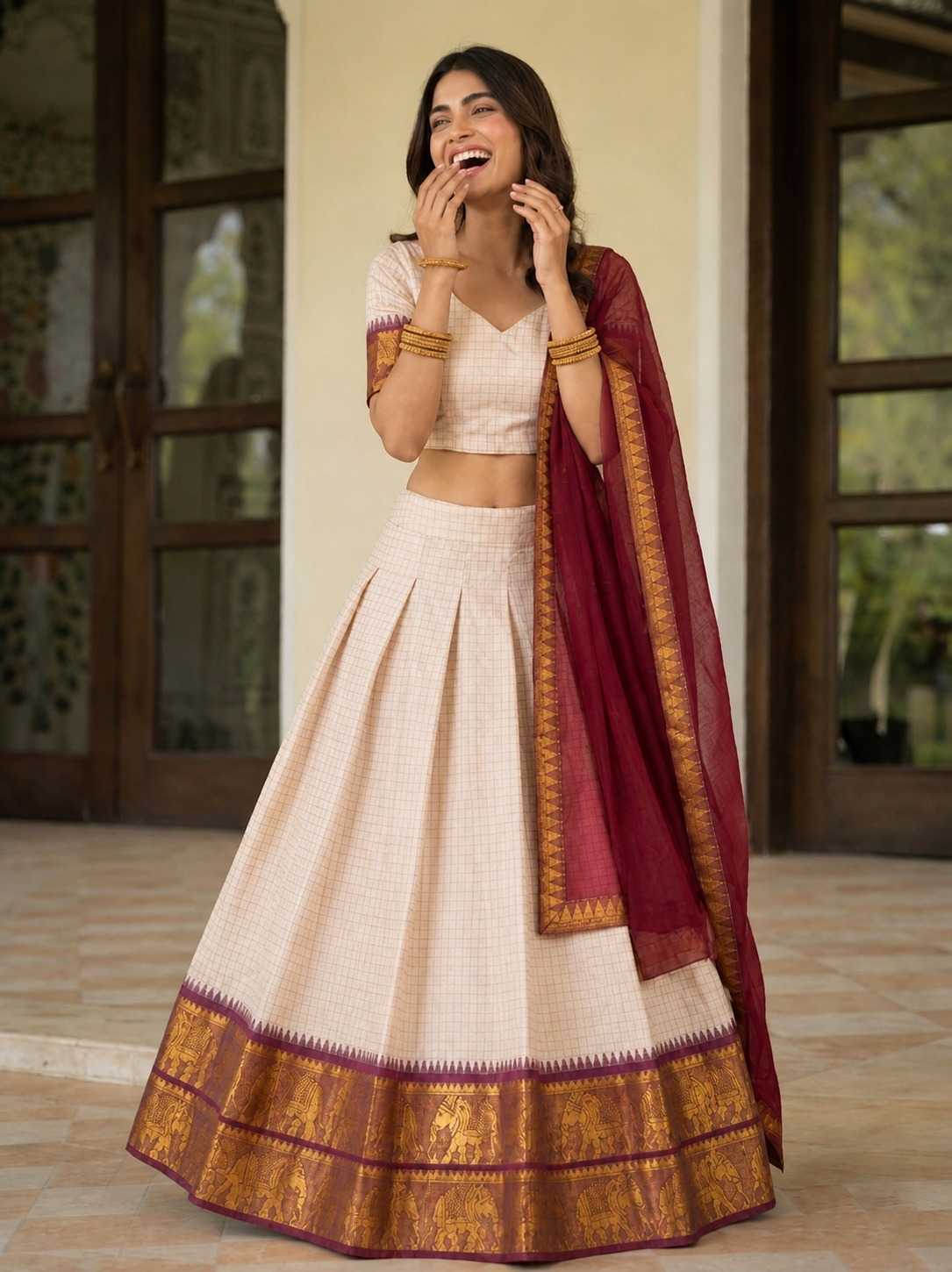 Poly Cotton Designer Lehenga