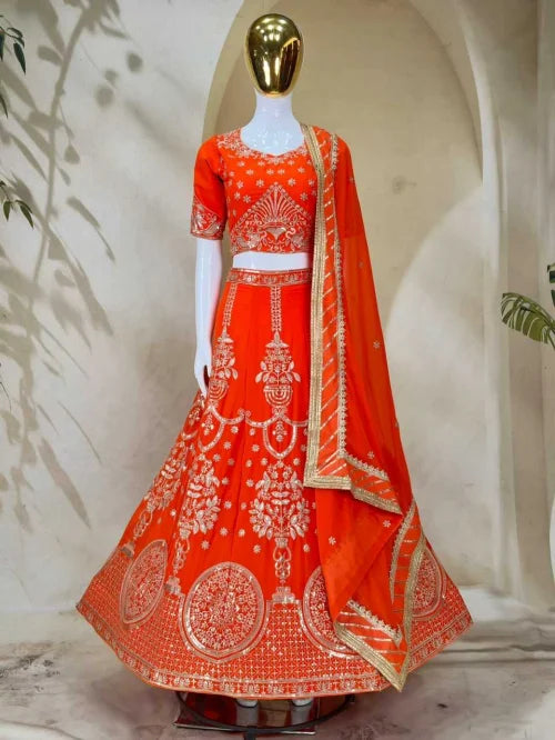 Georgette Embroidered Lehenga