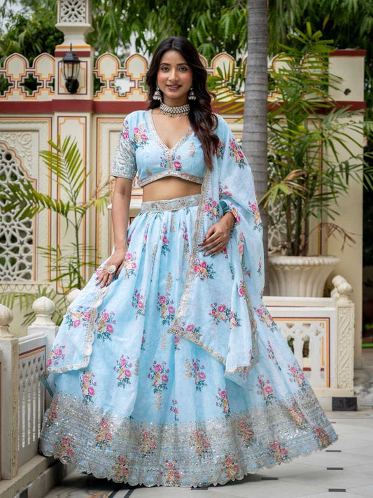 Georgette Embroidered Lehenga JT-138863