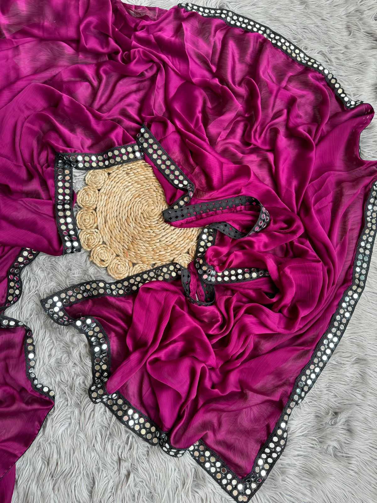 Satin Chiffon Saree