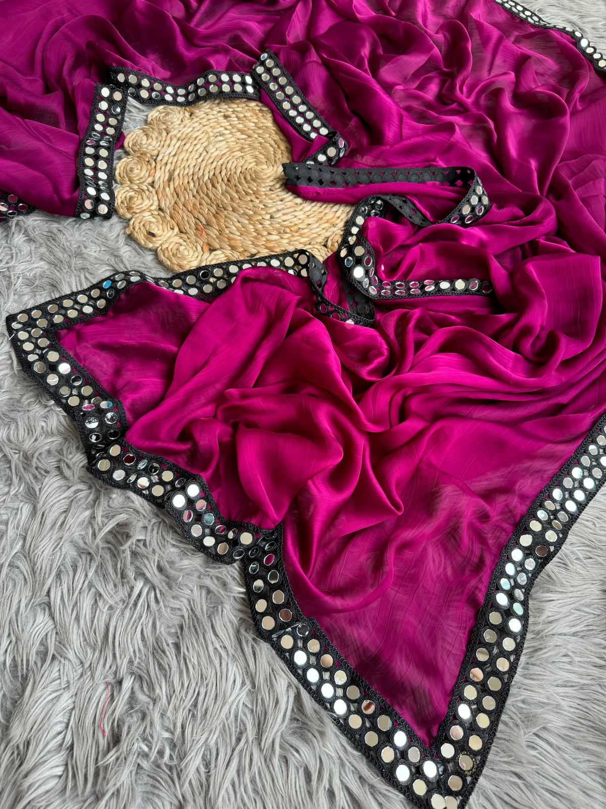 Satin Chiffon Saree
