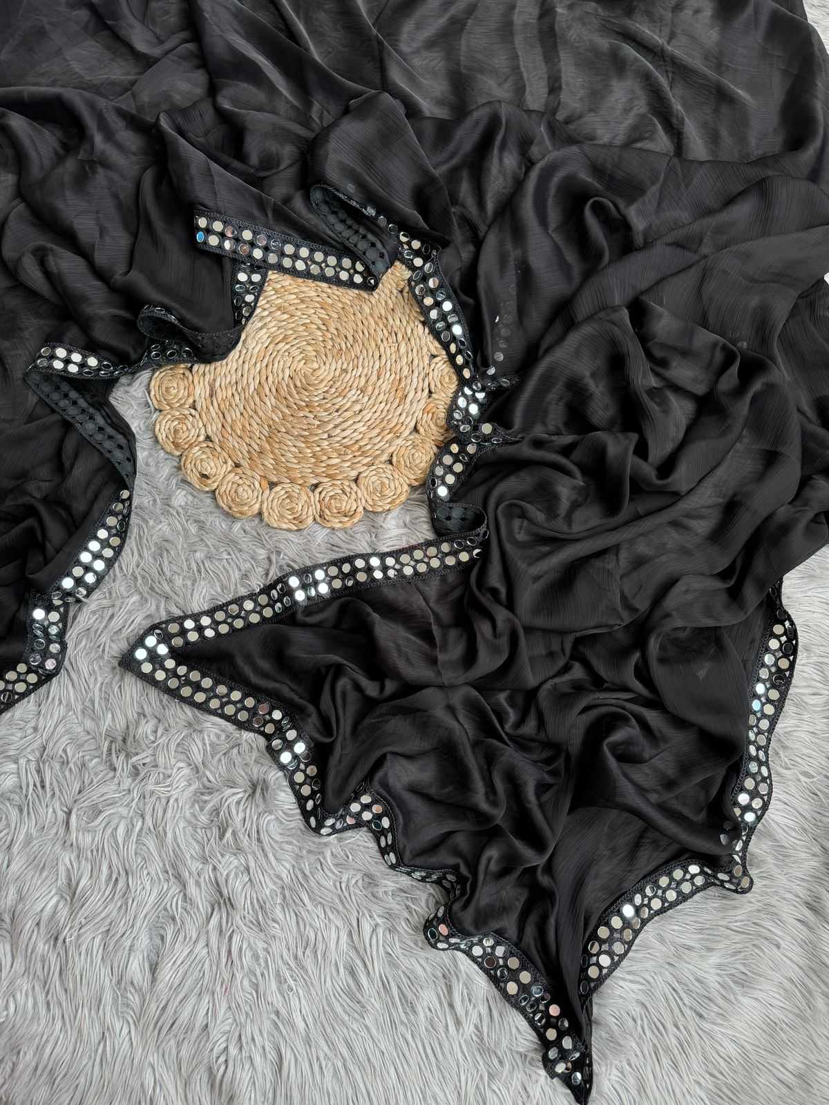 Satin Chiffon Saree