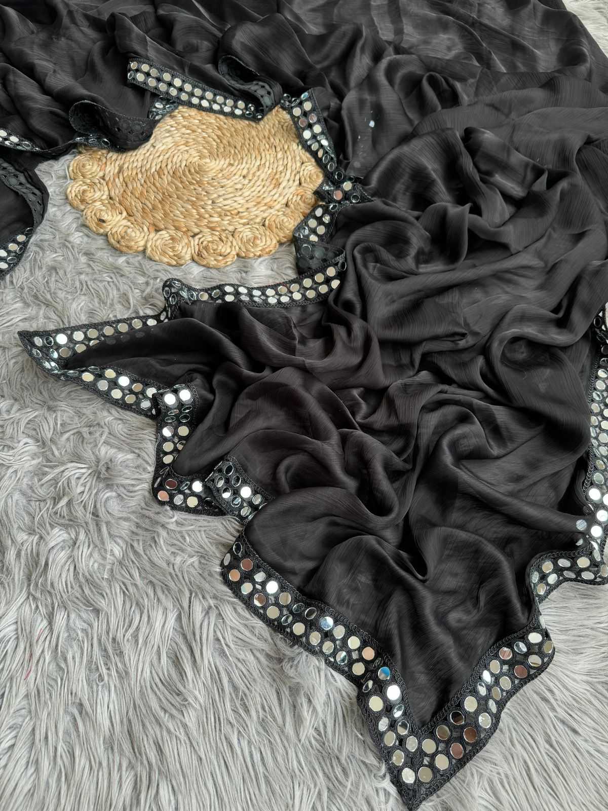 Satin Chiffon Saree