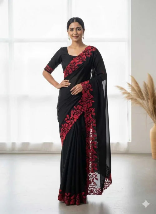 Tabby Silk Organza Designer Saree