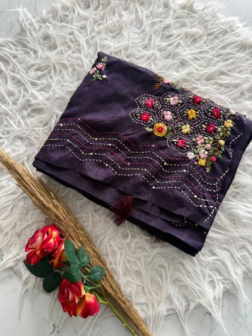 Simply Tussar Silk Designer Saree