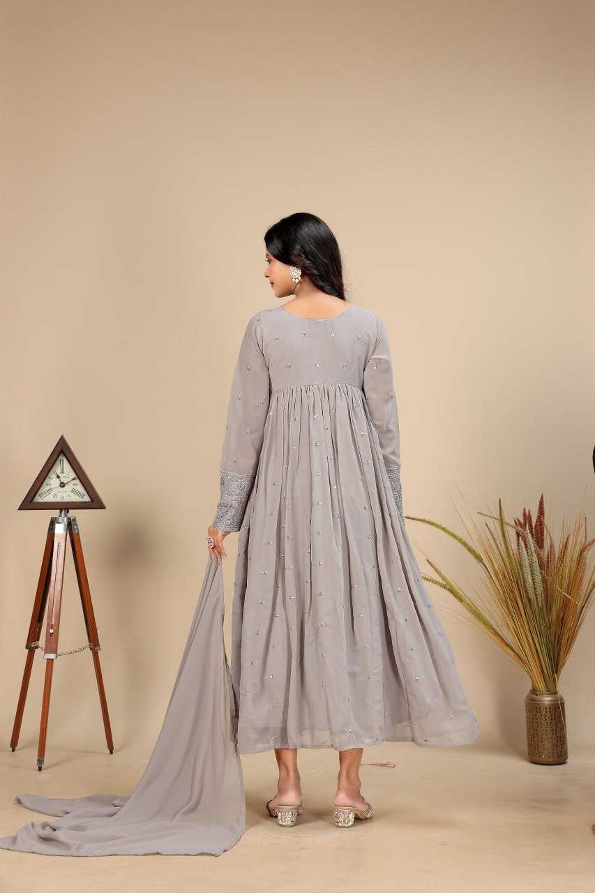 Faux Georgette Fancy Gown 1312