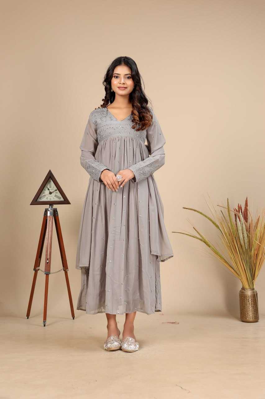 Faux Georgette Fancy Gown 1312