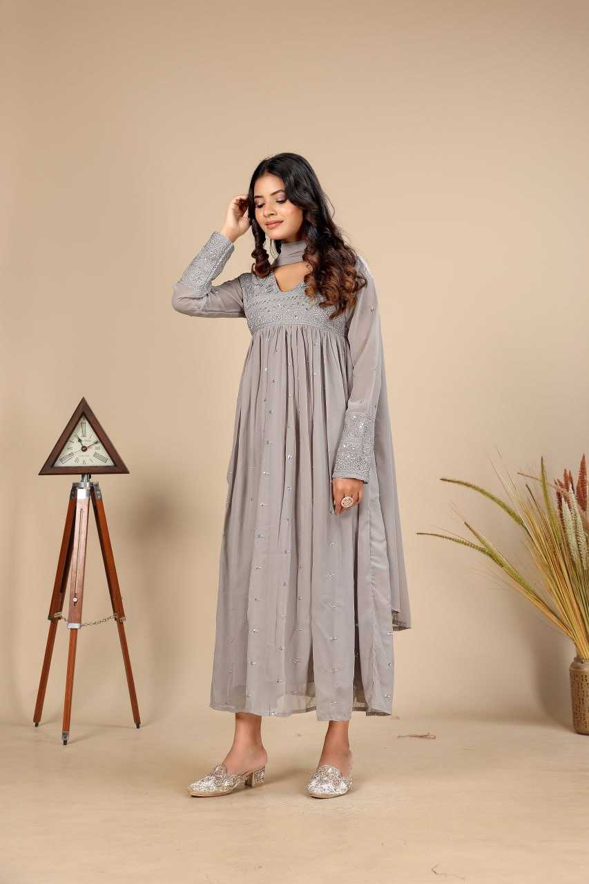 Faux Georgette Fancy Gown 1312