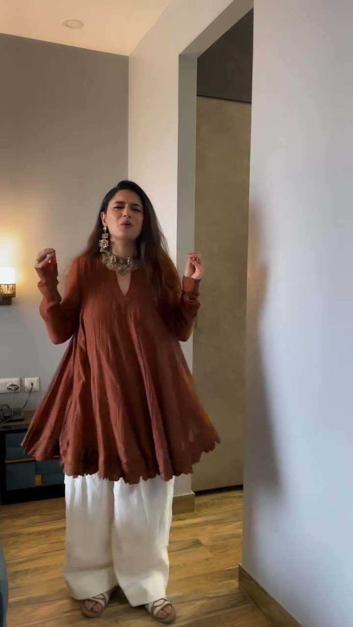 Chanderi Soft Designer Kurti in Dark Green