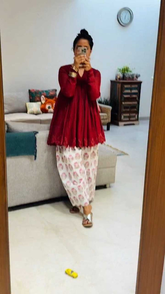 Chanderi Soft Party Wear Kurti 1480