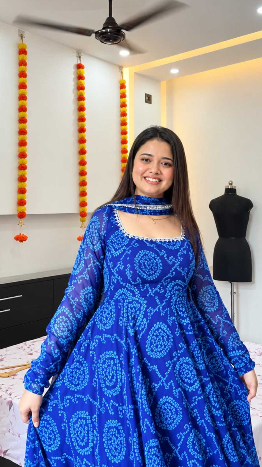 Faux Georgette Printed Gown 1514