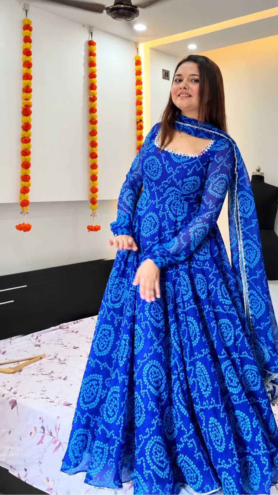 Faux Georgette Printed Gown 1514