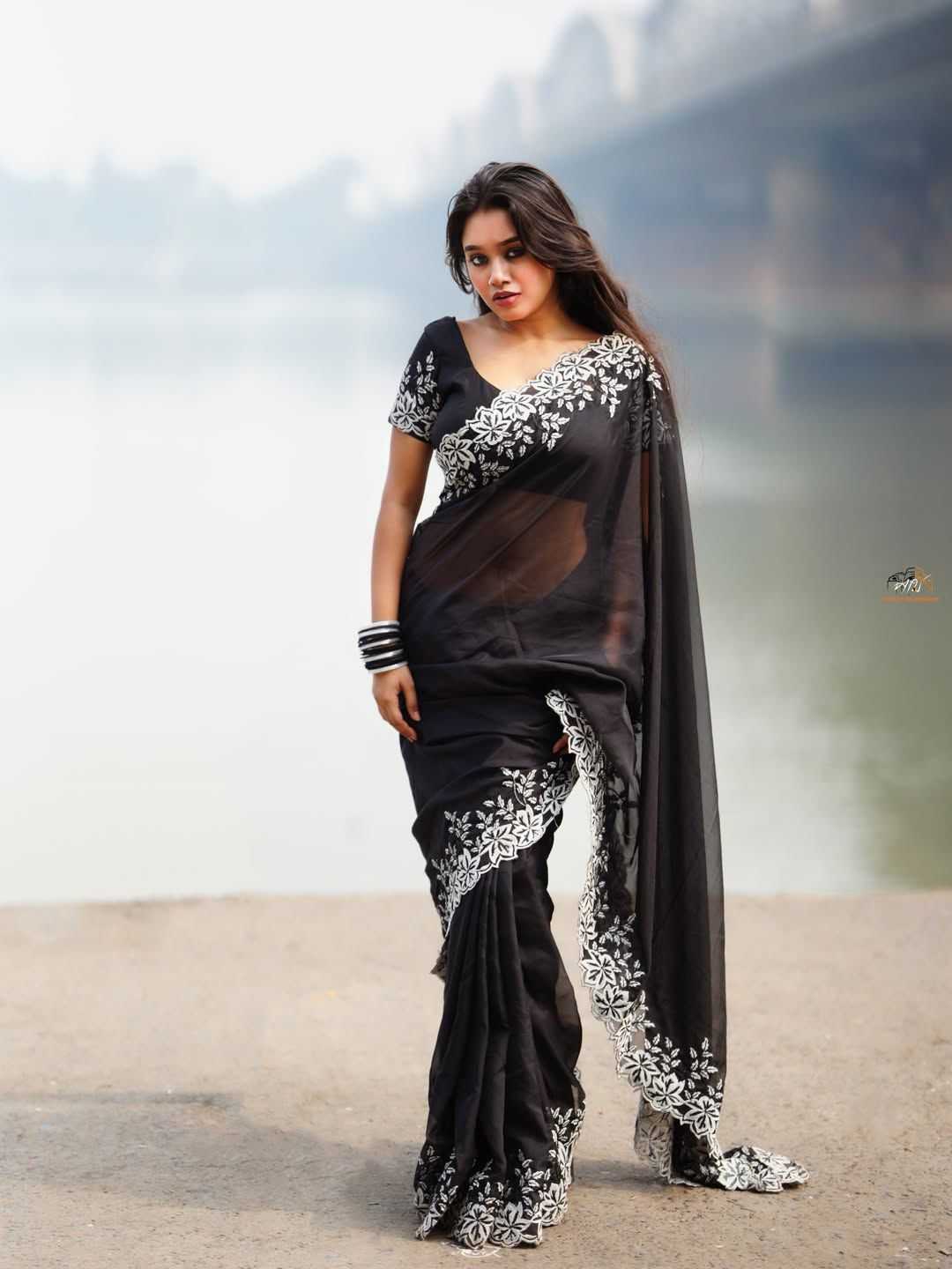 Tabby Silk Organza Designer Saree