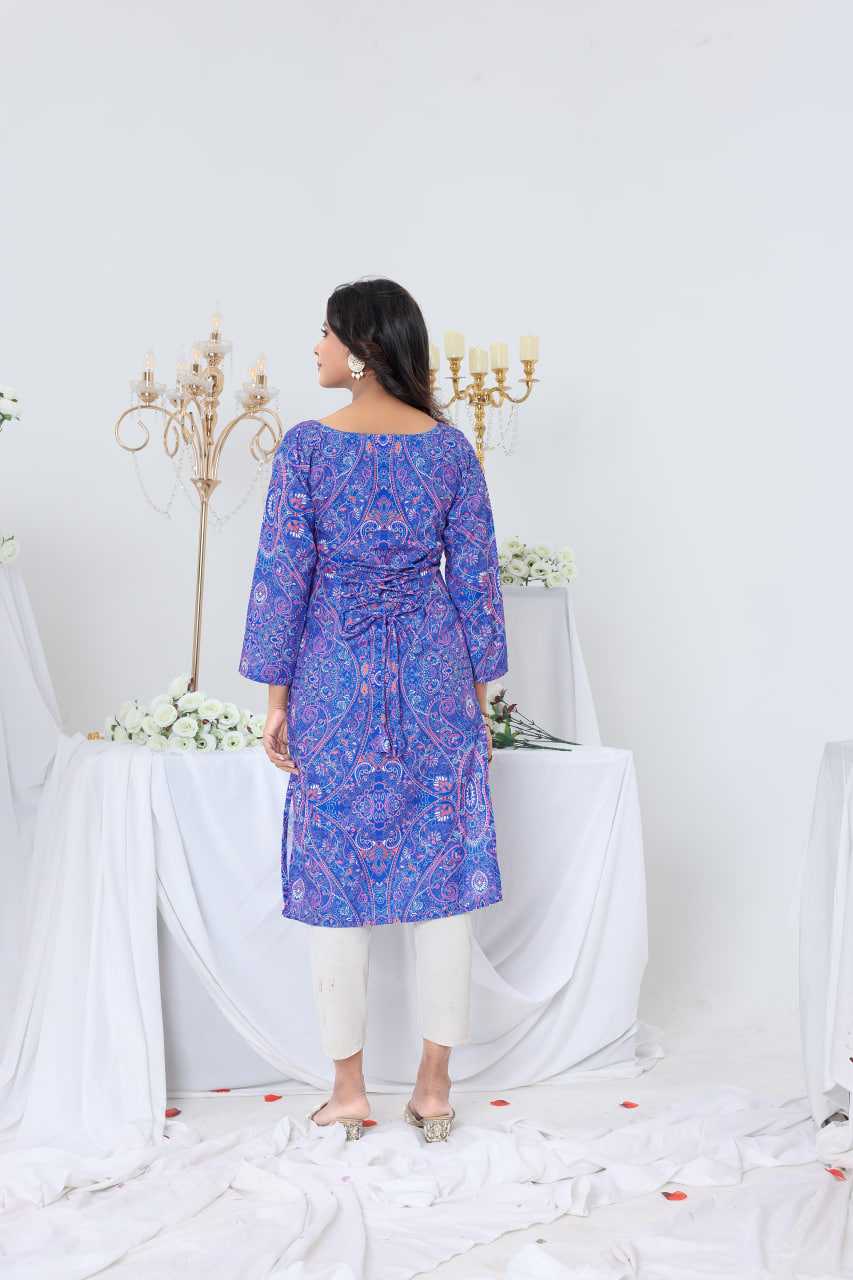 Georgette Designer Kurti in Cornflower