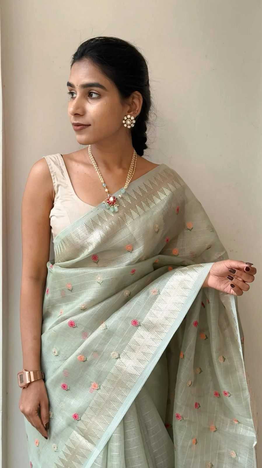 Couse Viscose Hand Work Saree