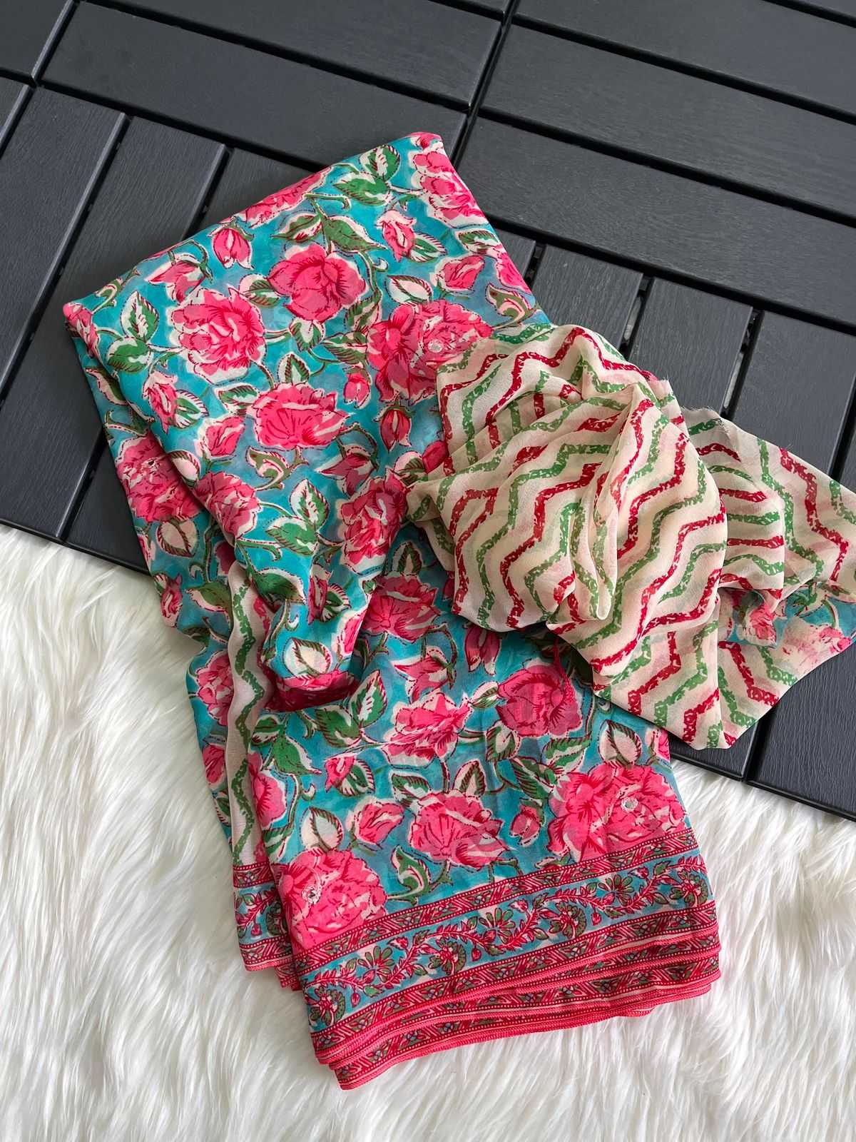 Disapatch Georgette Printed Saree