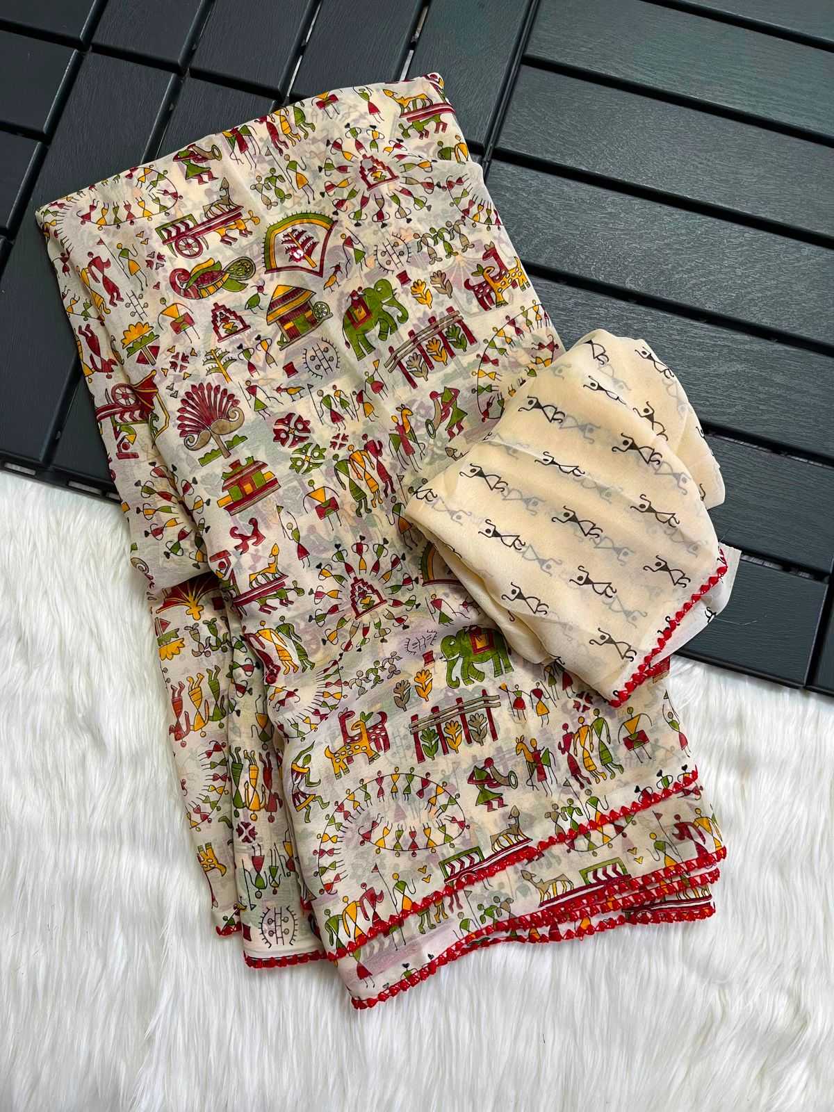 Disapatch Georgette Printed Saree