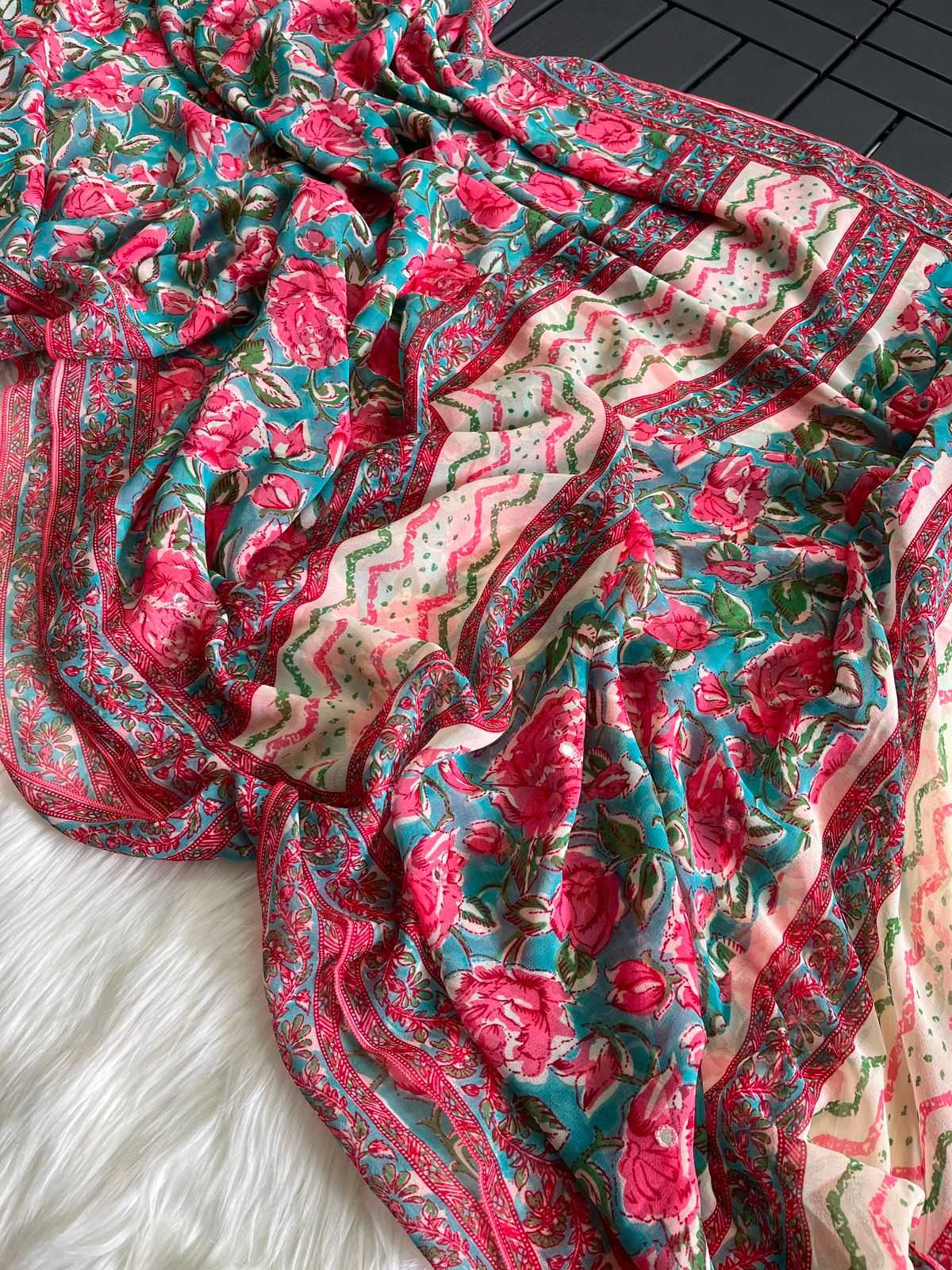 Disapatch Georgette Printed Saree