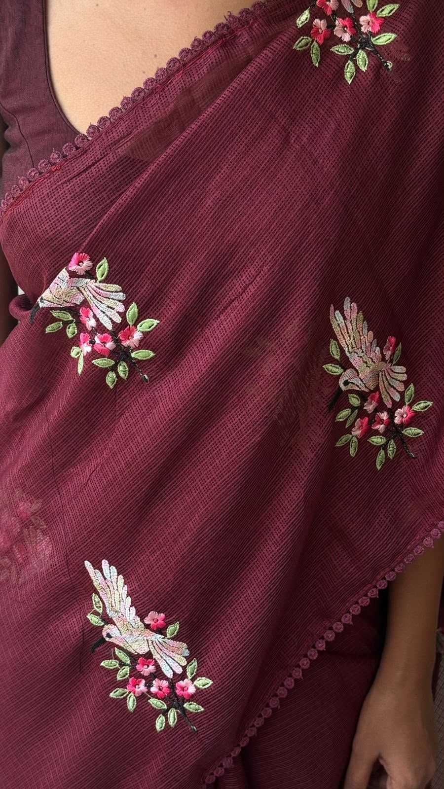 Kota Silk Designer Saree in Light Pink