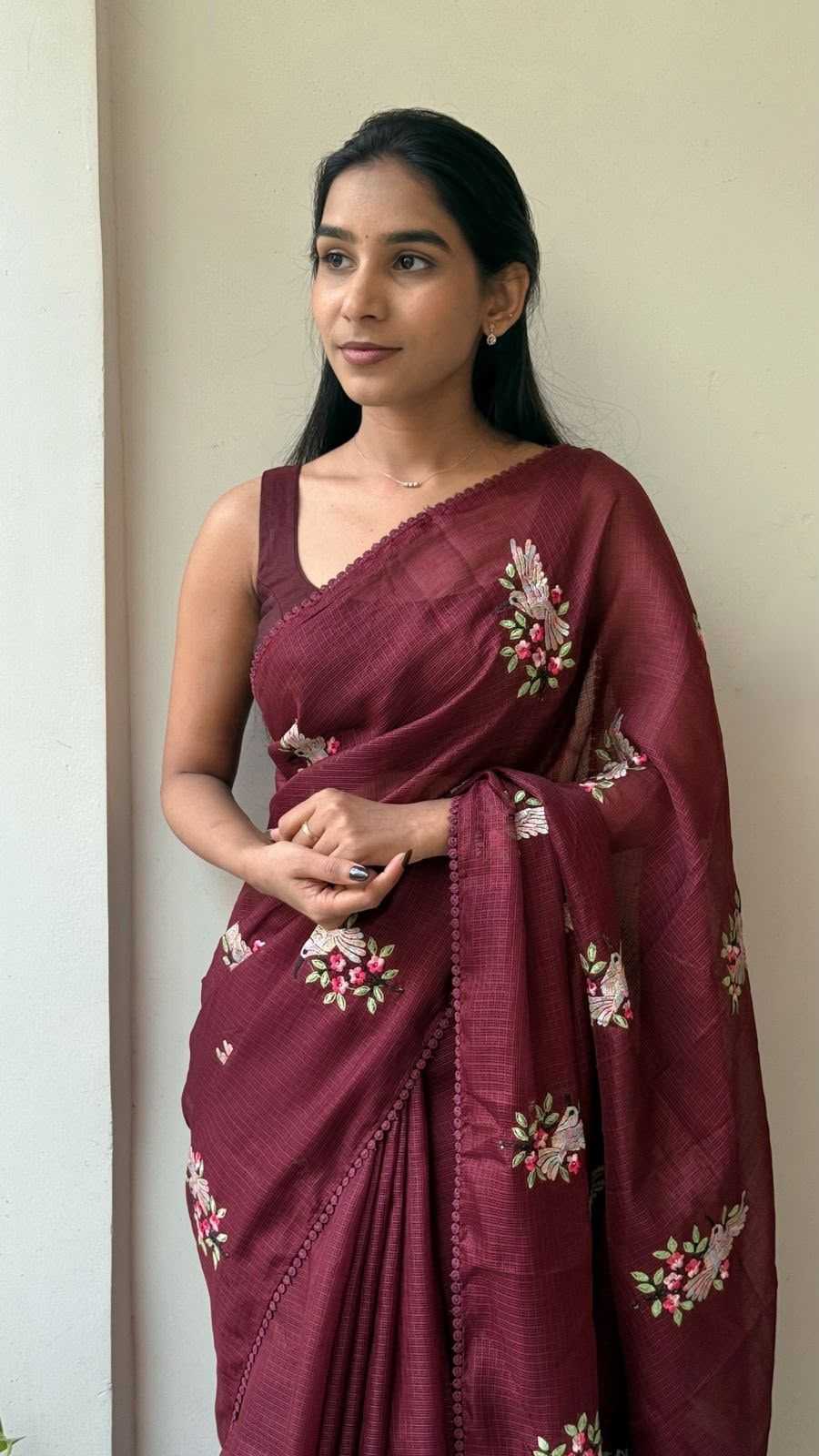Kota Silk Designer Saree in Light Pink