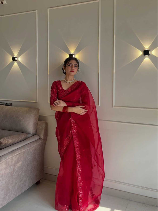 Ouse Tissue Designer Saree
