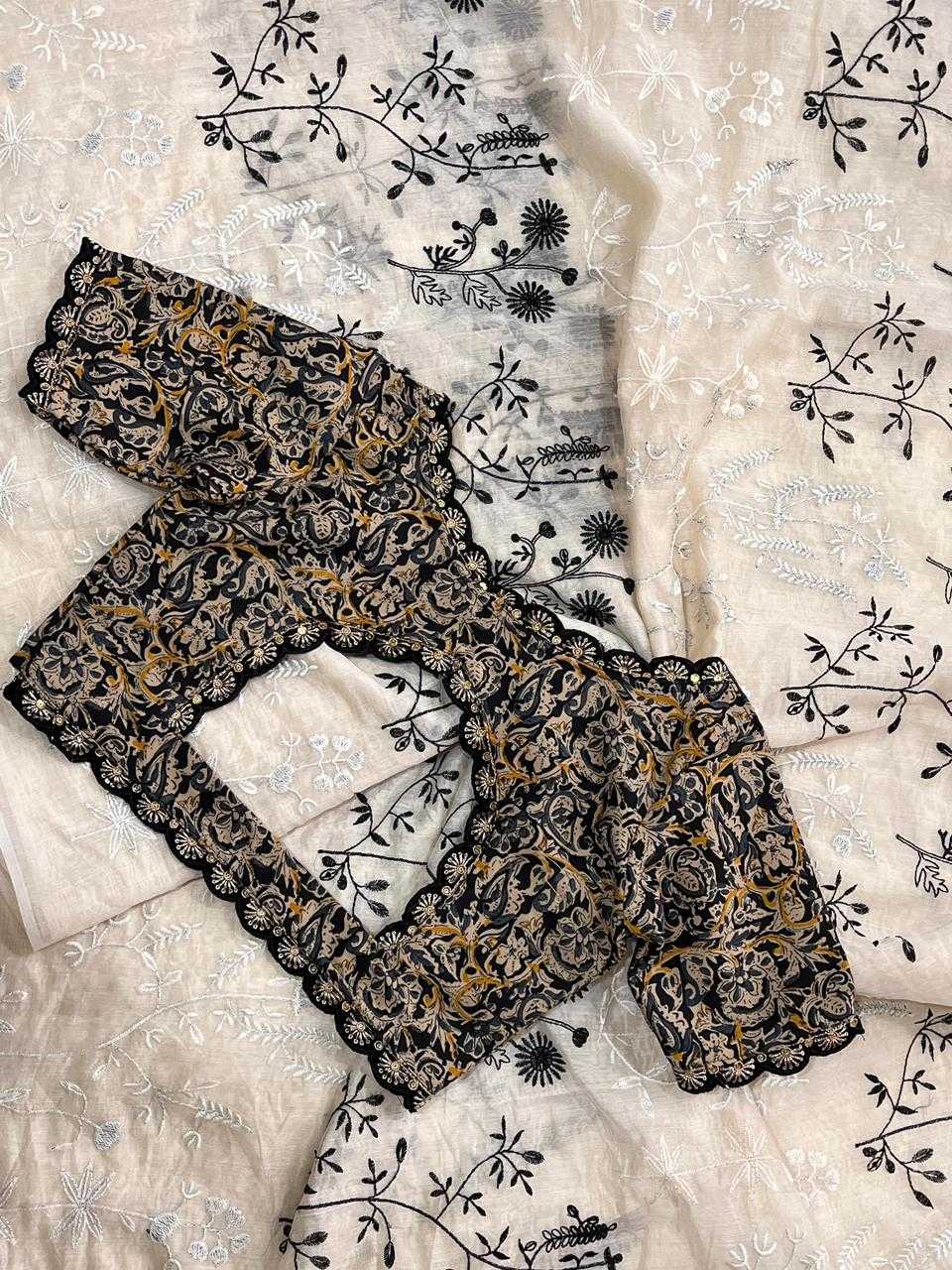 Pallu Chanderi Cotton Linen Saree