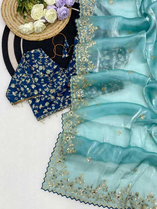 Satin Silk Sequence Saree