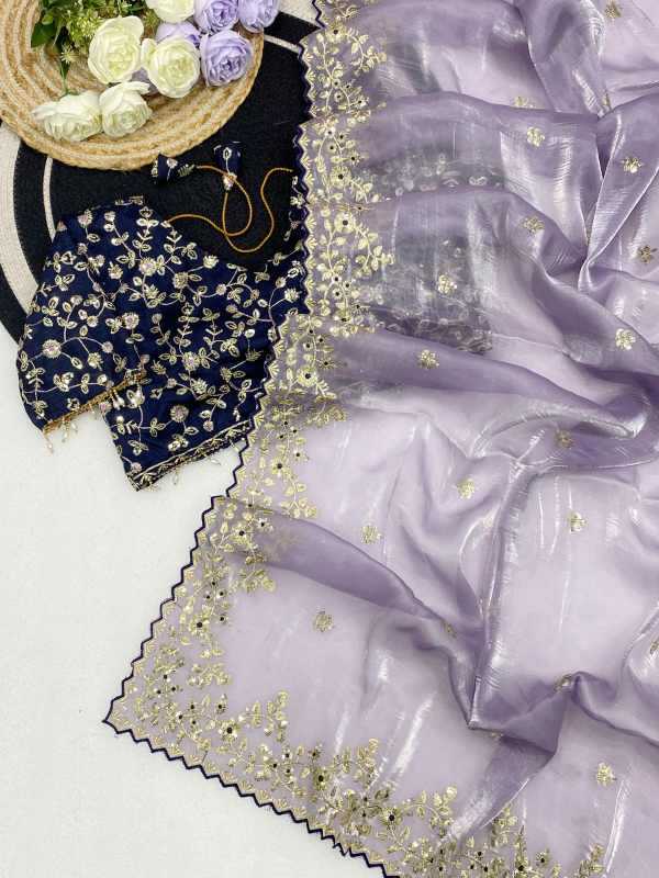 Satin Silk Sequence Saree