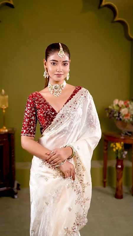 Satin Silk Sequence Saree